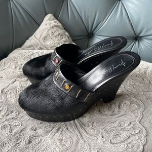 Henri Beguelin Haircalf Mule Clogs black originally $534 sz 39.5